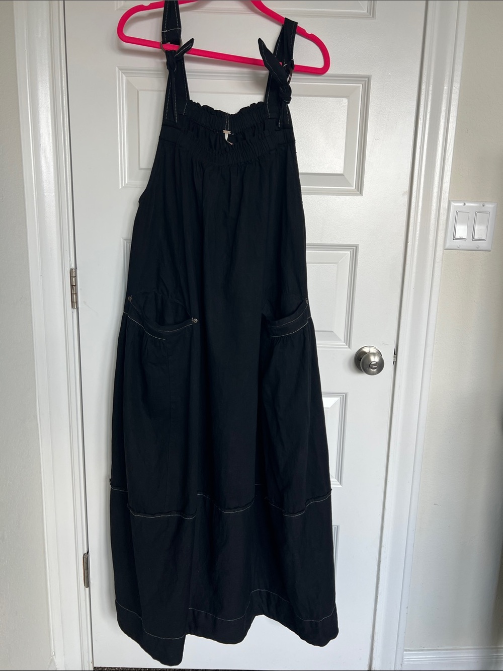 Black Women’s Wide-Leg Denim Overalls Dress